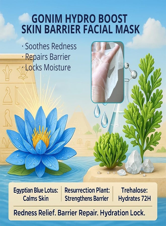 GONIM Face Mask Korean Skin Care with Hyaluronic Acid Serum, Collagen Activation, Vitamin C-Face Masks Skincare Hydration, Moisturizing Sheet Mask, Travel Essentials, Korean Face Mask 30ml x10pcs - Image 4